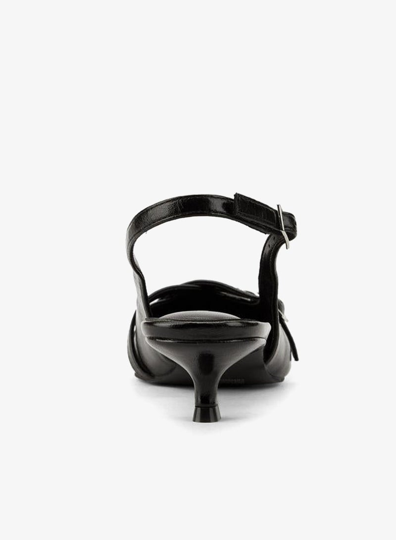 Celeste Women Buckle Detail Kitten Heel Shoes - Image 5