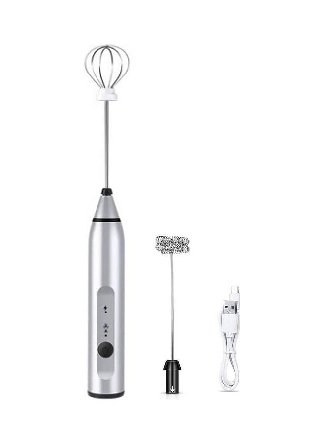 NIBEMINENT 3-Piece Milk Frother And Whisk Set Silver - Image 1