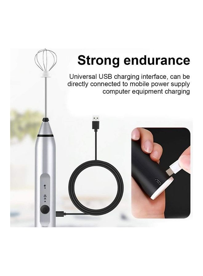 NIBEMINENT 3-Piece Milk Frother And Whisk Set Silver - Image 5