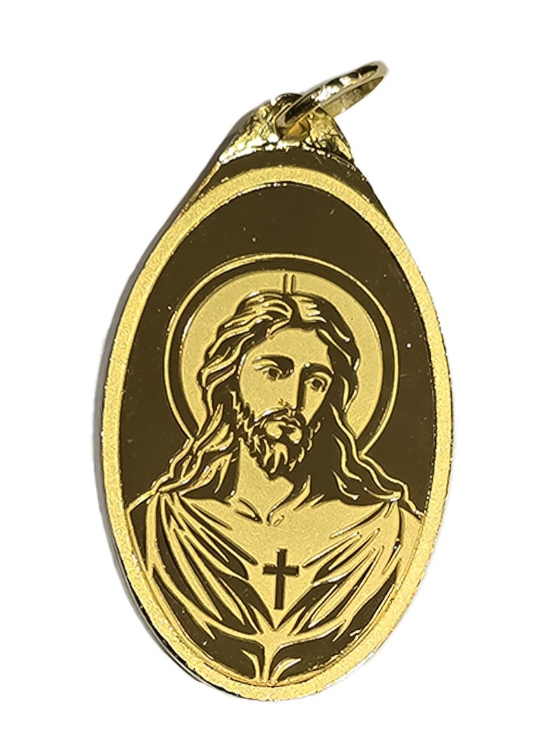 جولد ايرا Gold Era 2.5g 24K (999.9) Pure Gold Pendant – Engraved with Jesus Face – Religious Gold Jewelry for Gifting & Daily Wear  - Image 1