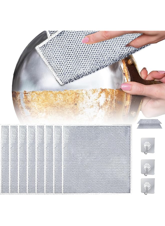 promass Wire Dishwashing Rags - 10pcs Silver Wire Kitchen Cloths for Wet & Dry, Non-Scratch, Multipurpose Cleaning Cloths - Image 1