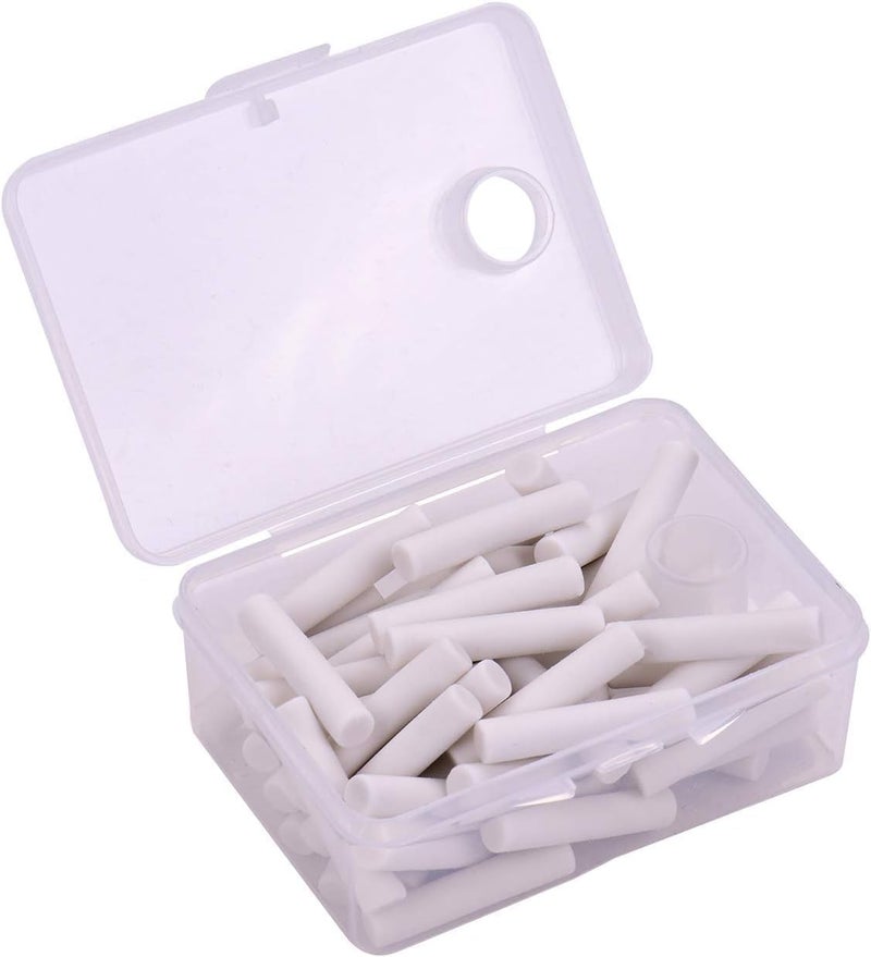 Wentoenapp 50 Pcs White Rubber Eraser Refill with Refills Replacement Erasers Sketch Suitable for School, Office Lovely and Attractive, Standard Pencil Erasers, Eraser Refill ï¼ˆ5 * 25mmï¼‰ - Image 2