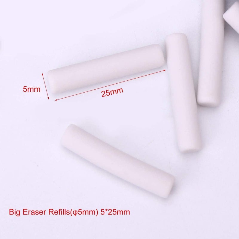Wentoenapp 50 Pcs White Rubber Eraser Refill with Refills Replacement Erasers Sketch Suitable for School, Office Lovely and Attractive, Standard Pencil Erasers, Eraser Refill ï¼ˆ5 * 25mmï¼‰ - Image 4