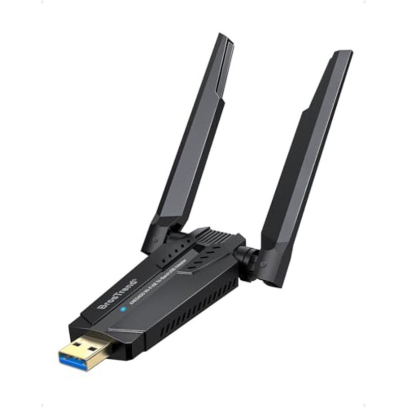 AXE5400 WiFi 6E USB Adapter for Windows 11/10, Tri-Band Long Range USB WiFi Adapter for PC Desktop Laptop, 6GHz 2402Mbps + 5GHz 2402Mbps + 2.4GHz 574Mbps, Wireless 6 Dongle - Image 1