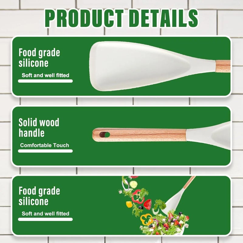 NOVMPAQ Cedar and Ash Spoonula,Multifunction Spatula Cooking Spoon,Non stick Flat Serving Spoons, Heat Resistant Kitchen Cucharras for Mixing, Stiring, Scooping, Scraping, Basting (2 Black) - Image 4
