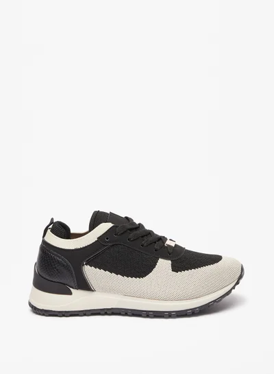 Flora Bella By Shoexpress Womens Textured Low Ankle Sneakers with Lace Up Closure