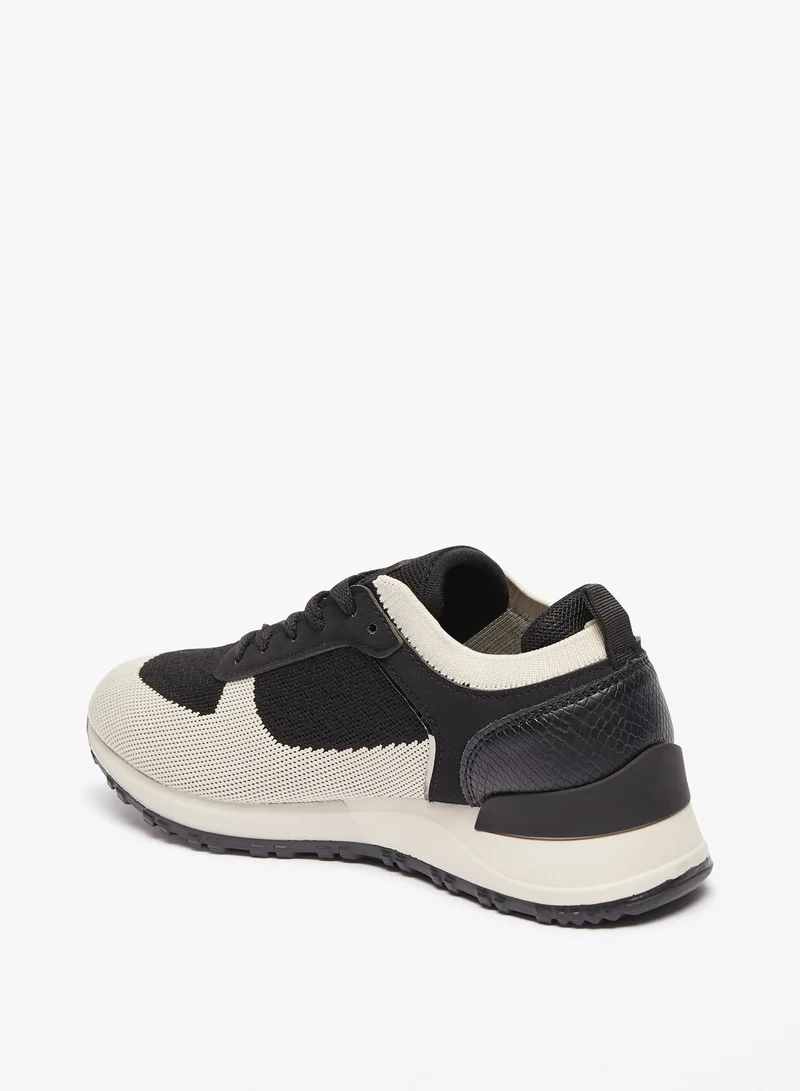 Flora Bella By Shoexpress Womens Textured Low Ankle Sneakers with Lace Up Closure