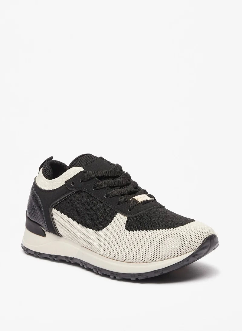 Flora Bella By Shoexpress Womens Textured Low Ankle Sneakers with Lace Up Closure