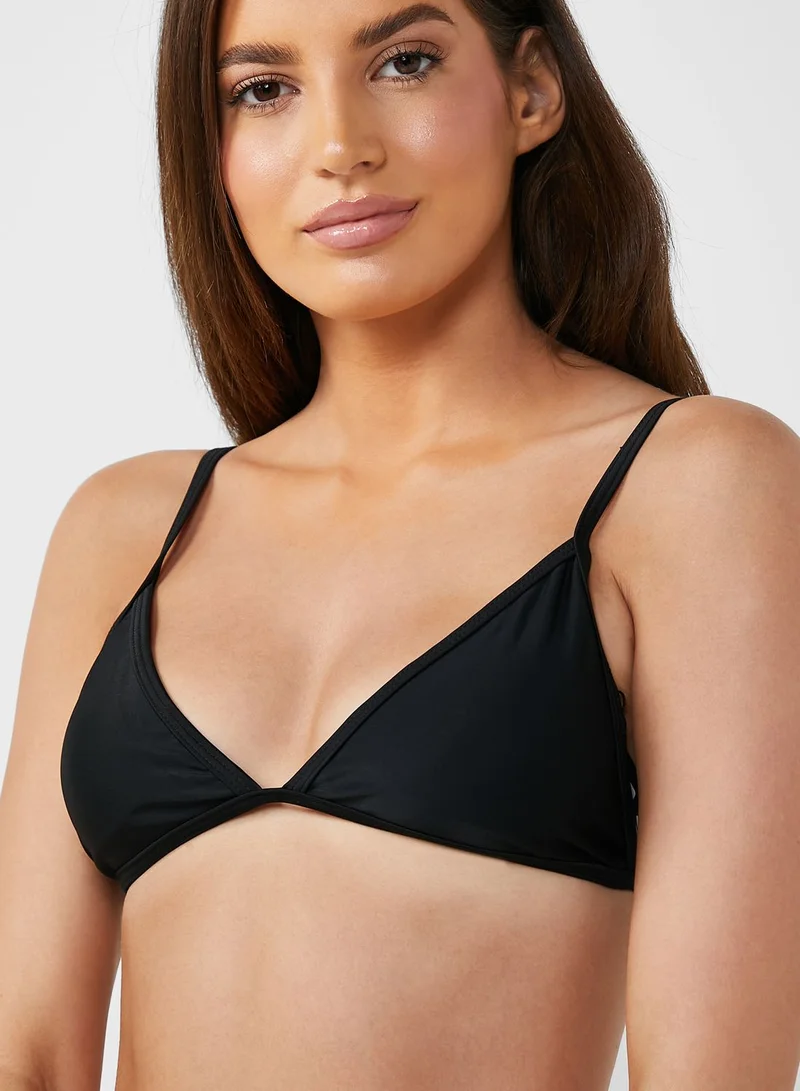 NASTY GAL Plunge Neck Bikini Top