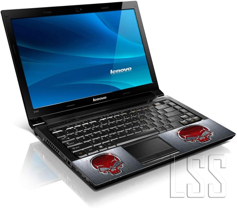 LSS 15 15.6 Inches Laptop Notebook Skin Sticker with 2 Wrist Pads - Reusable Cover Protector Vinyl Sticker Cover Decal Fits 13" - 16" HP Asus Acer Samsung - Red Skull Pattern - Image 2