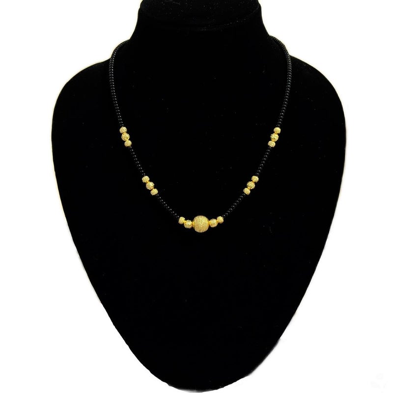 MONEV One Gram Gold Plated Jewellery Mangalsutra Tanmaniya Nallapusalu Necklace For Women and Girls - Image 3