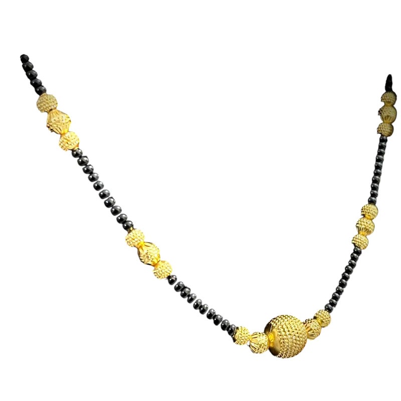 MONEV One Gram Gold Plated Jewellery Mangalsutra Tanmaniya Nallapusalu Necklace For Women and Girls - Image 1