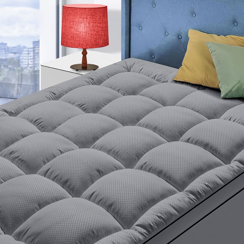 Full Size Mattress Topper for Back Pain Cooling Extra Thick Mattress Pad Cover with 821 inch Deep Pocket Plush Pillow Top Mattress Topper Overfilled with Down Alternative Full Size Dark Grey