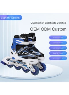 Generic Adjustable PU Wheel LED Inline Skates - Inline Roller Skates with Single Row Wheels 