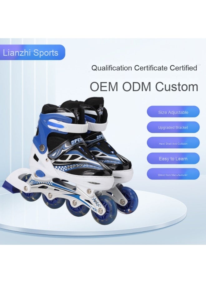 Generic - Adjustable PU Wheel LED Inline Skates - Inline Roller Skates with Single Row Wheels - Image 1