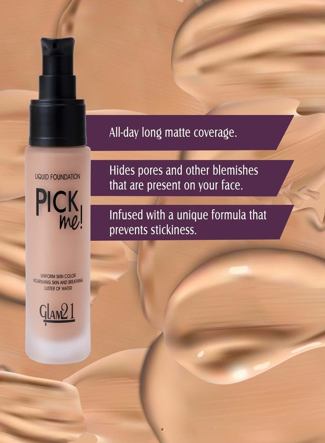 Glam 21 Glam21, Pick Me! Matte Foundation for Non-sticky Instant Spotless Glow with Long Day Matte Coverage | Increase Skin Breathability | F6514, Shade-03 - Image 4