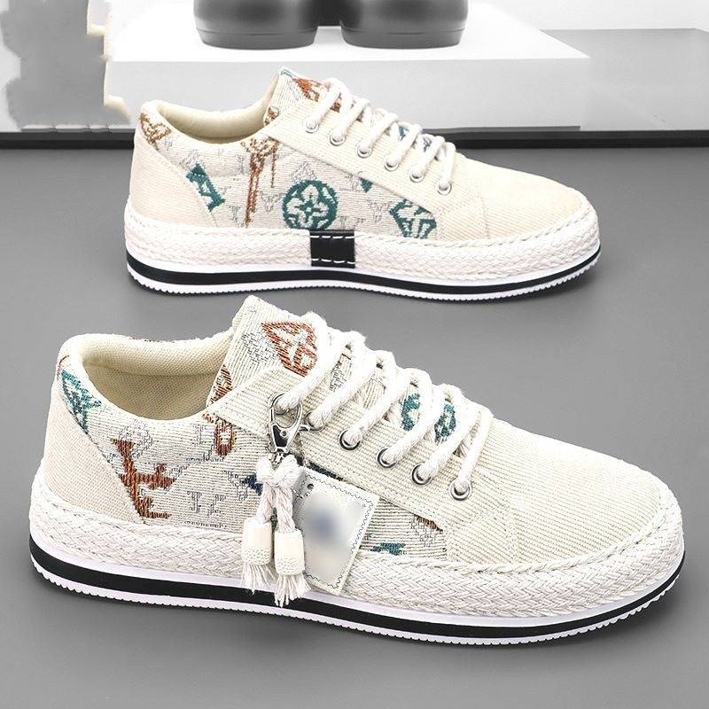 Men's Canvas Low Top Sneakers Breathable - Image 2