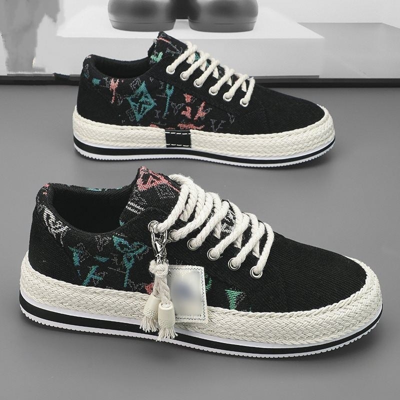 Men's Canvas Low Top Sneakers Breathable - Image 1