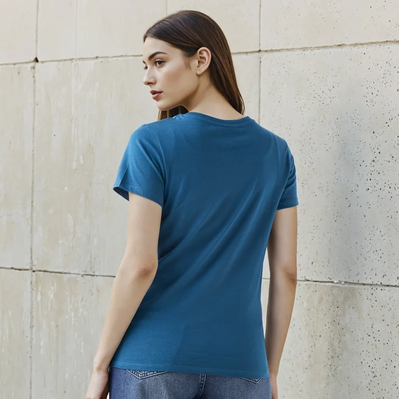 SP Characters  T-shirt Regular Fit with Yale University Print Cotton for Women | Best Price UAE