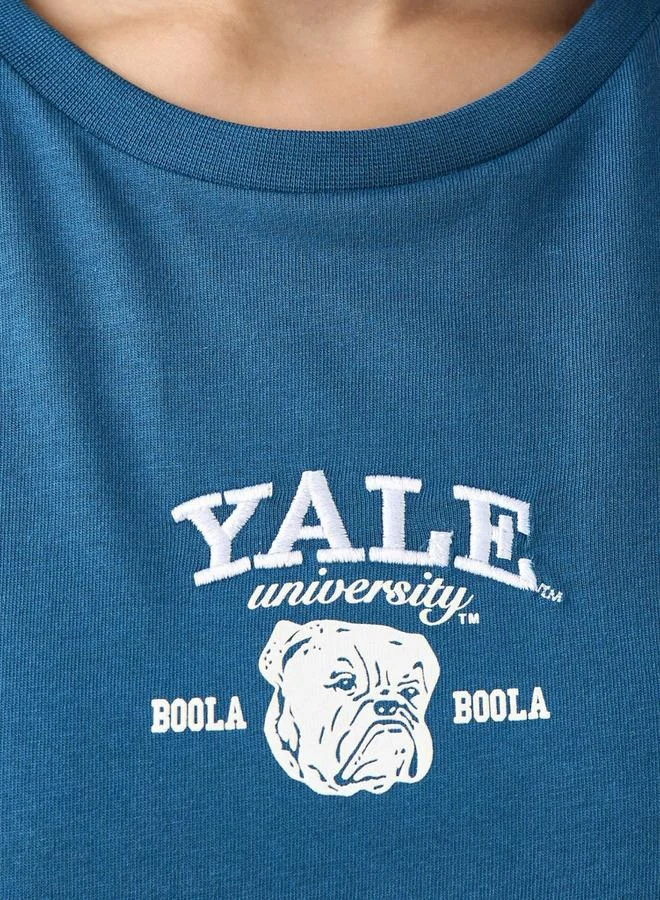 SP Characters  T-shirt Regular Fit with Yale University Print Cotton for Women | Best Price UAE