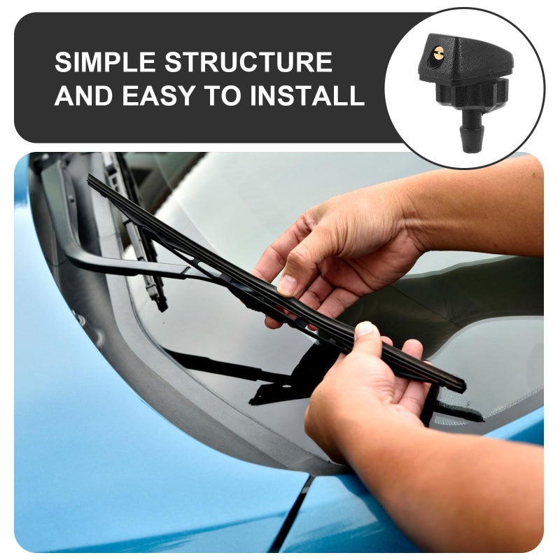 Car Windshield Washer Nozzles 2pcs Front Window Spray Jet Replacement For Most Vehicles - Image 5