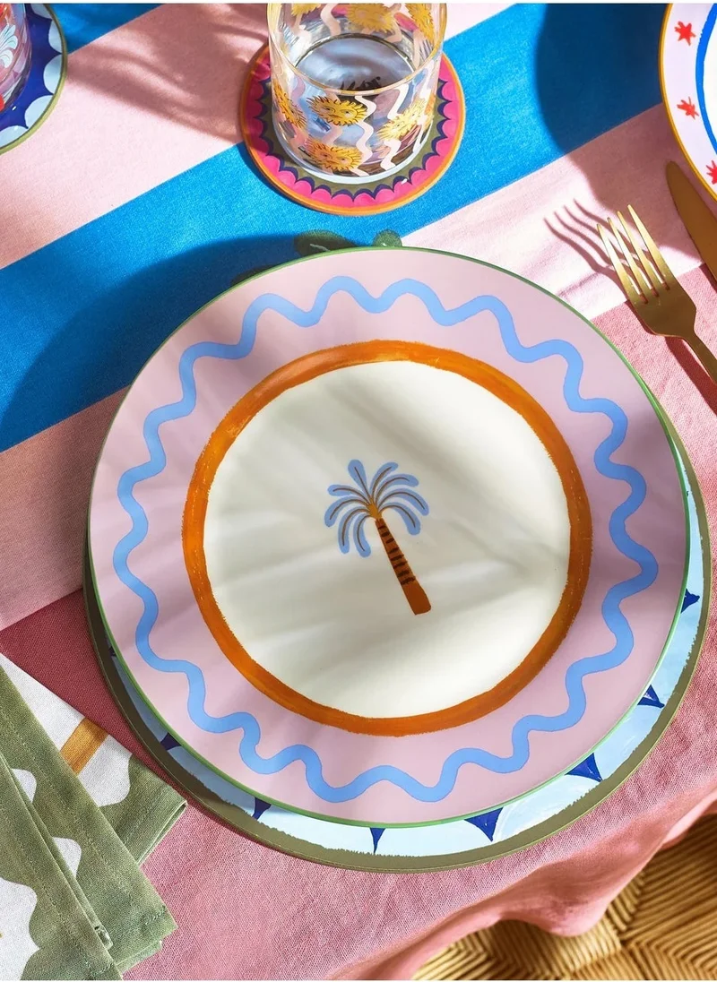 اليانور بومر Eleanor Bowmer Electric Coast Palm Tree Dinner Plate