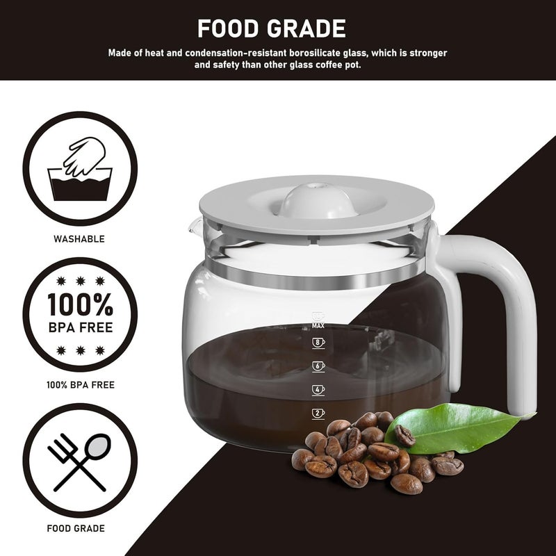 Colidier DCGC01 10-Cups Replacement Glass Carafe Pot Compatible with Smeg DCGC01 DCF02 DCG01 Overflow Coffee Maker - Image 2