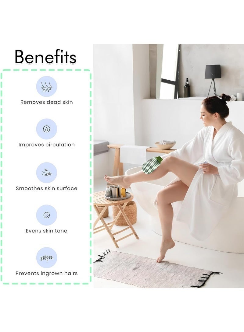 ليفة تقشير بمقاس 12  × 22 سم  لتفتيح لون البشرة وإزالة السموم - قفاز حمام مغربي كوري احترافي لعلاج المسام الواسعة وتنعيم ملمس الجلد - تصميم مضاد للانزلاق ببطانة صوف مريحة - قطعة أساسية للعناية بالبشرة وتجديد حيويتها- لون عشوائي - Image 2