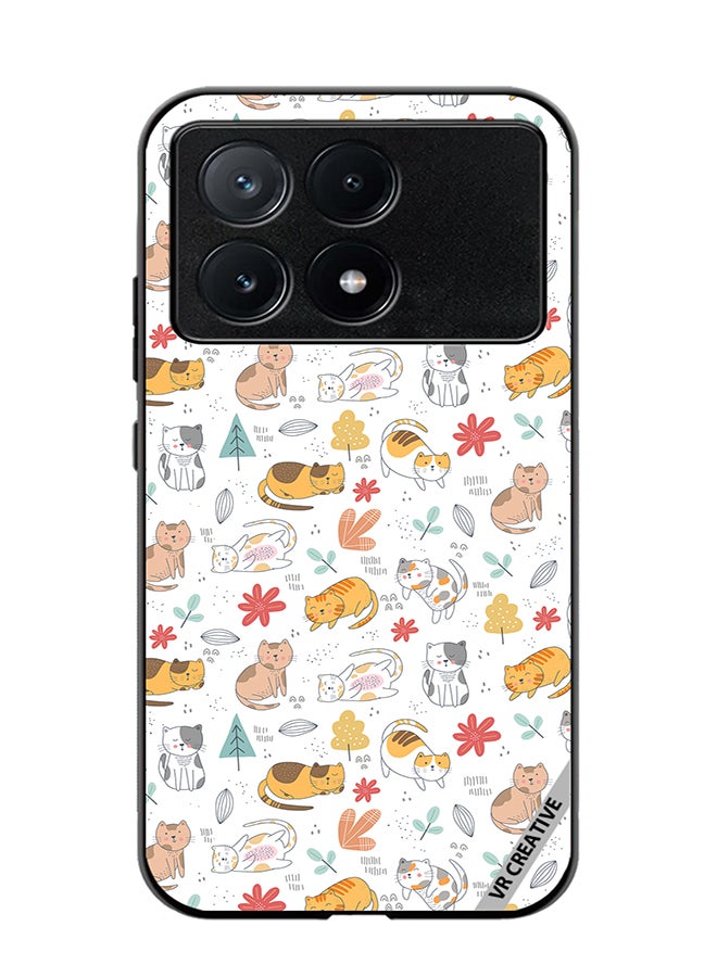 VR CREATIVE Protective Case Cover For Xiaomi Poco X6 Pro Chilling Cat Pattern Design Multicolour - Image 1