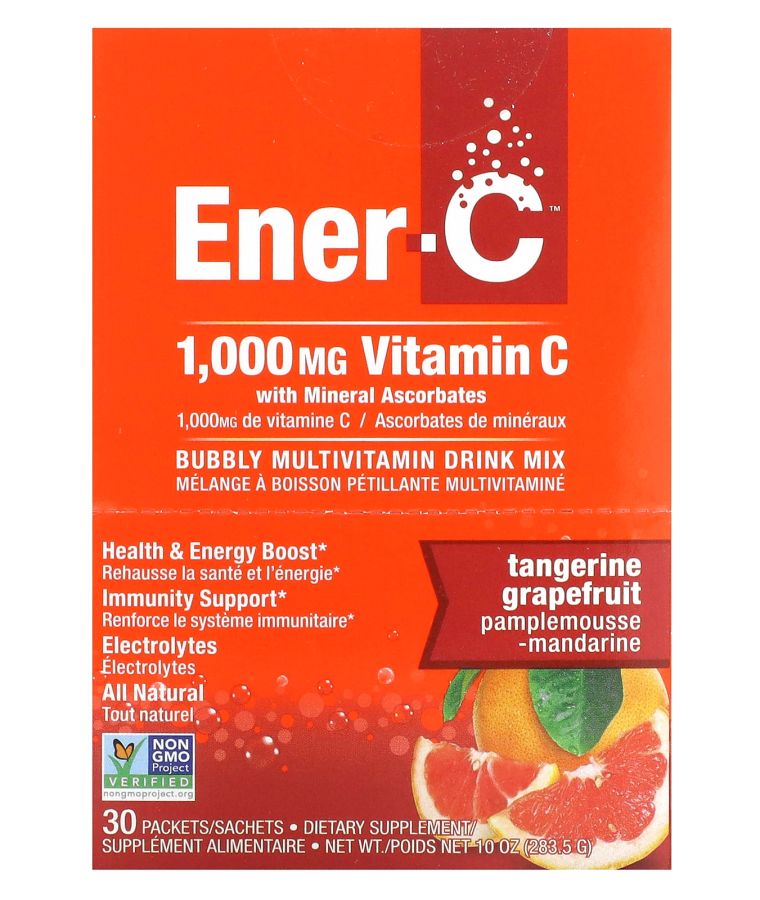 Vitamin C Bubbly Multivitamin Drink Mix Tangerine Grapefruit 1000 mg 30 Packets