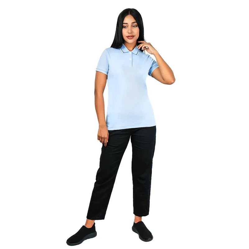 GIORDANO Women's Cotton Lycra Slim Fit Solid Polo