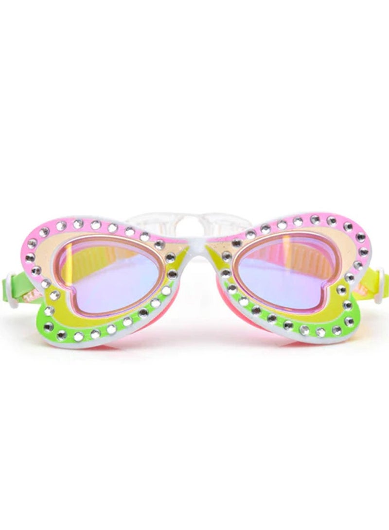 بلينج2O Pink Lemonade Buttercup Kids Swim Goggles - Anti Fog, No Leak, Non Slip, UV Protection - Hard Travel Case - Lead and Latex Free - Image 1