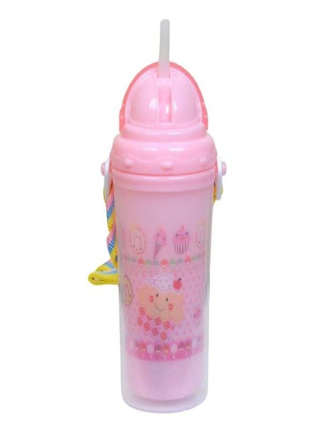 KETKAR Water Bottle with Straw for Kids Boys_Pink - Image 1