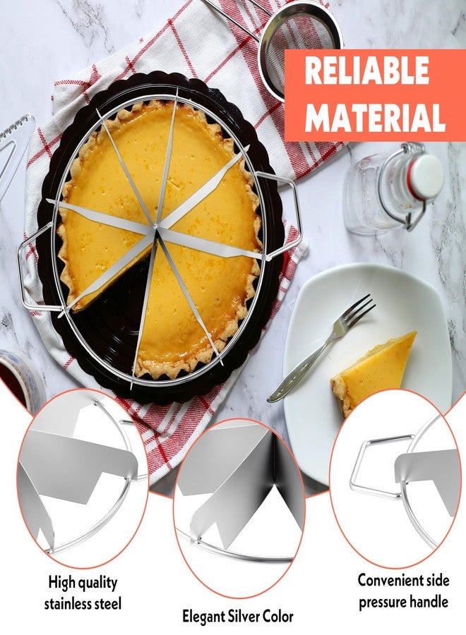AojSup 2-Pack Pie Cutter 8 Slice & 7 Slice - 13.6" Stainless Steel Pie Slicer & Cheesecake Cutter, Commercial-Grade Cake Slicer for Even Slices, Perfect for Pies, Pizzas, Desserts - Image 4