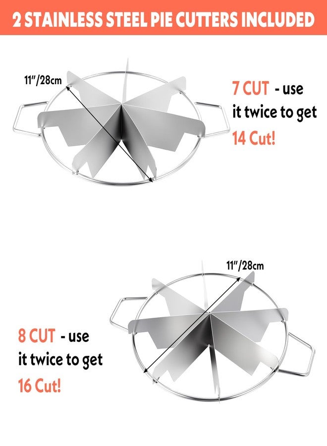 AojSup 2-Pack Pie Cutter 8 Slice & 7 Slice - 13.6" Stainless Steel Pie Slicer & Cheesecake Cutter, Commercial-Grade Cake Slicer for Even Slices, Perfect for Pies, Pizzas, Desserts - Image 3