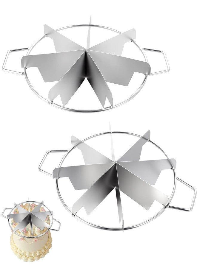 AojSup 2-Pack Pie Cutter 8 Slice & 7 Slice - 13.6" Stainless Steel Pie Slicer & Cheesecake Cutter, Commercial-Grade Cake Slicer for Even Slices, Perfect for Pies, Pizzas, Desserts - Image 1