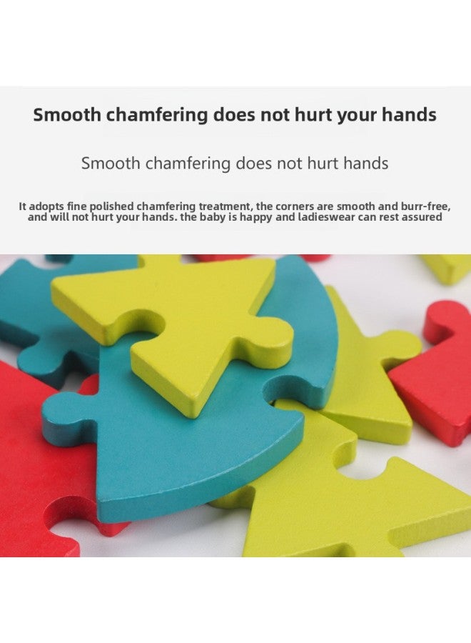 40 قطعة أحجية إبداعية قابلة للتغيير للأطفال، ألغاز التعليم المبكر، شكل هندسي قابل للتغيير، ألعاب خشبية تفاعلية بين الوالدين والطفل، اللون: أحجية إبداعية - Image 3
