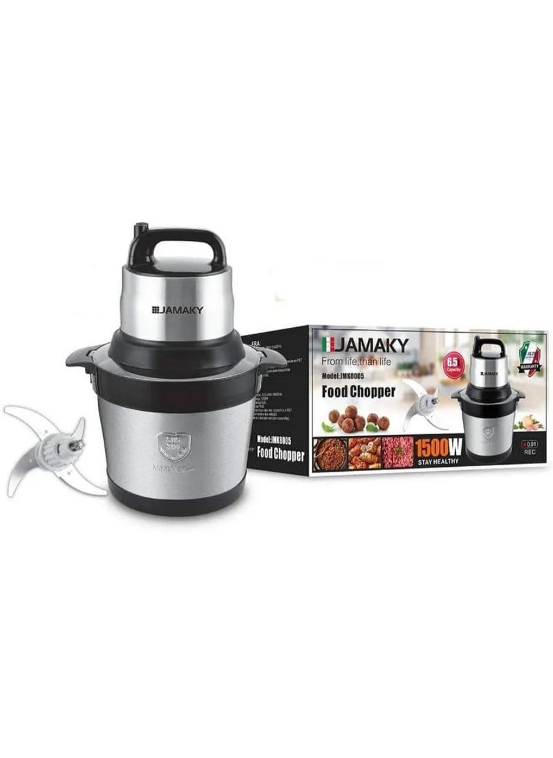 JAMAKY Italy Jamaki Meat Vegetable Chopper Kibbeh Chopper Stainless Steel 6.5L 1500W - JMK8005  - Image 2