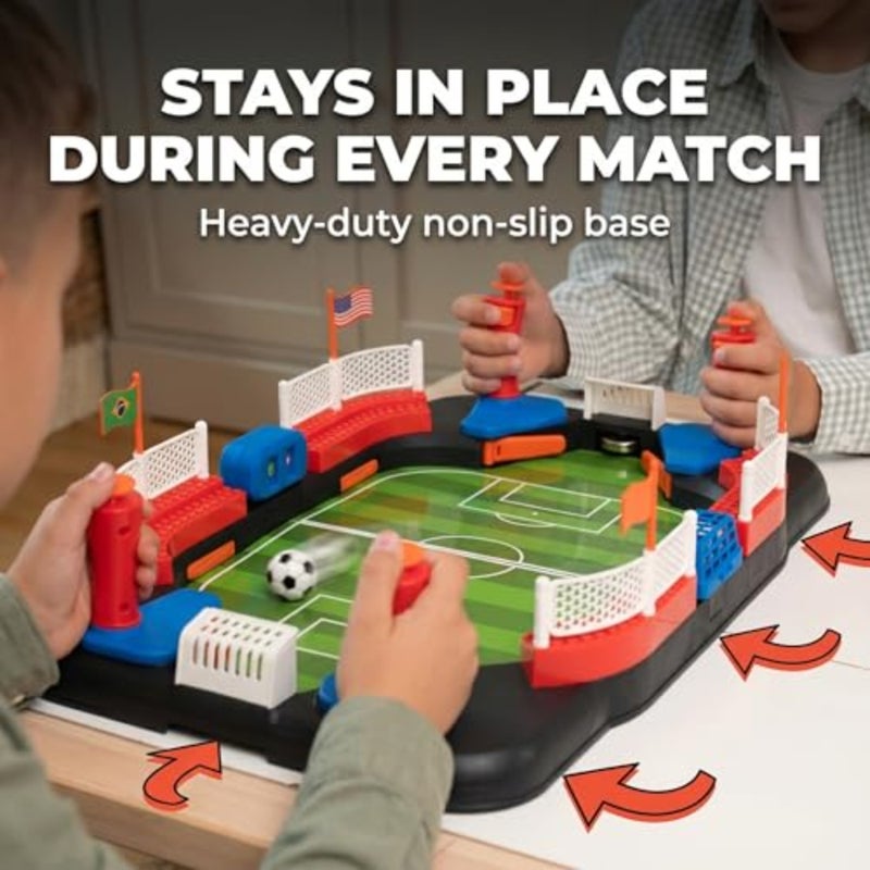 Soccer Toy for - Table Top Foosball Game for 3 4 5 6 7 8-12 Year Old - Interactive Soccer Gift - Mini Football Table Game with Goal Bell, Score Counter and 6 Balls - Easy Set-up Gift - Image 5