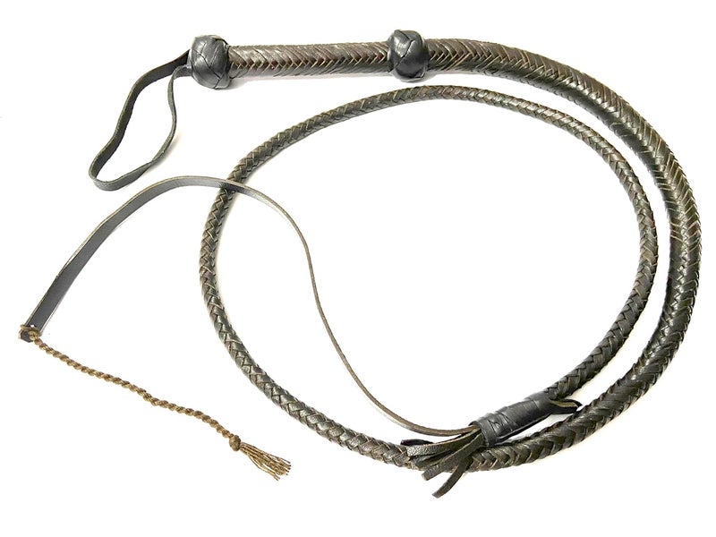 PETS TRIANGLE 6 Feet Leather Bull Whip Hunter for Hours Training Whip with Brown Shade (14 Plaits) - Image 5