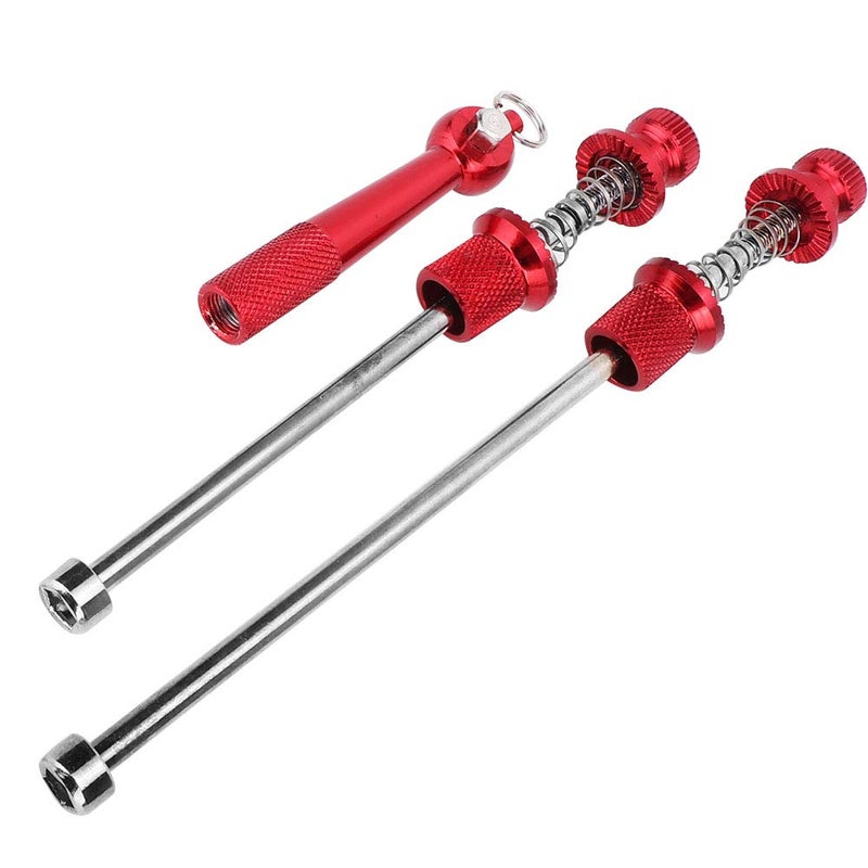 Red Aluminum Alloy Anti Theft Quick Release Bicycle Skewers For Road Mountain Bikes - Image 4