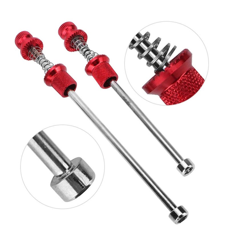 Red Aluminum Alloy Anti Theft Quick Release Bicycle Skewers For Road Mountain Bikes - Image 5