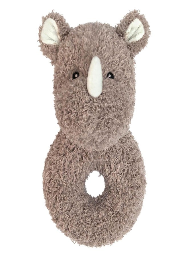 Doindute Baby Rhino Soft Rattle Toy, Plush Rhino Infant Shaker Rattle Easy-Grasp Stuffed Animal Toy, Gifts for Newborns Babies Toddlers Boys Girls, Brown, 6 Inches - Image 1