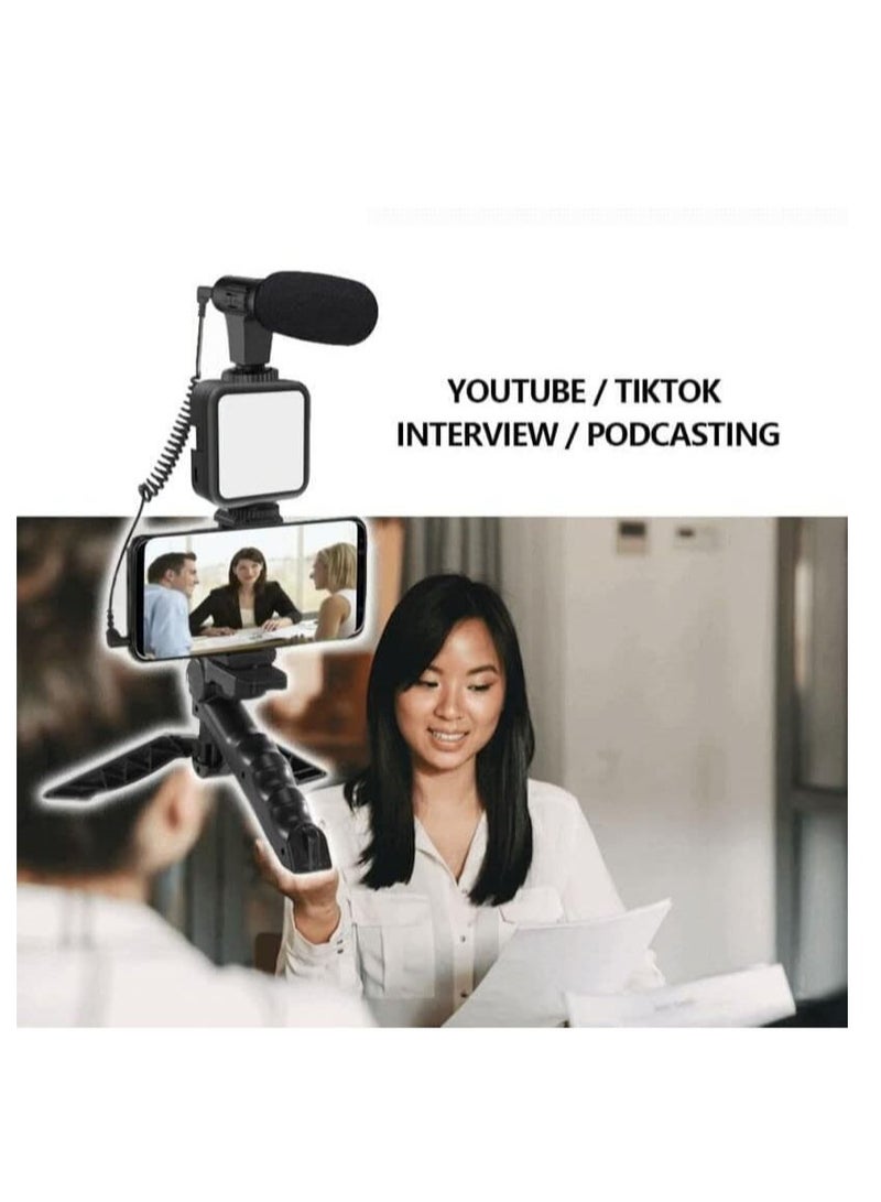 HICITI Smartphone & Camera Vlogging Studio Kits Video Shooting Photography Suit with Microphone LED Fill Light Mini Tripod  - Image 2