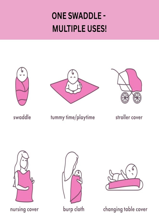 Litilish Baby Muslin Swaddle Blankets - Pack of 2 - 100% Cotton Muslin Baby Swaddle Set, Bath Towel, Size-100cm x 100cm - Newborn Swaddle Wraps - Elephant & Butterfly Print - Image 5