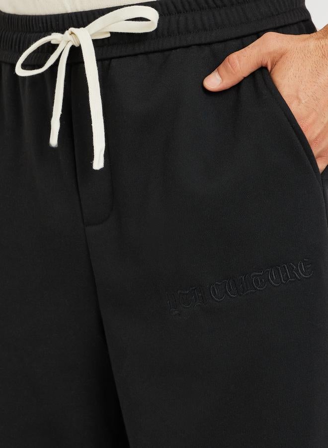 Styli Embossed Oversized Open Hem Joggers with Drawstring - Image 3