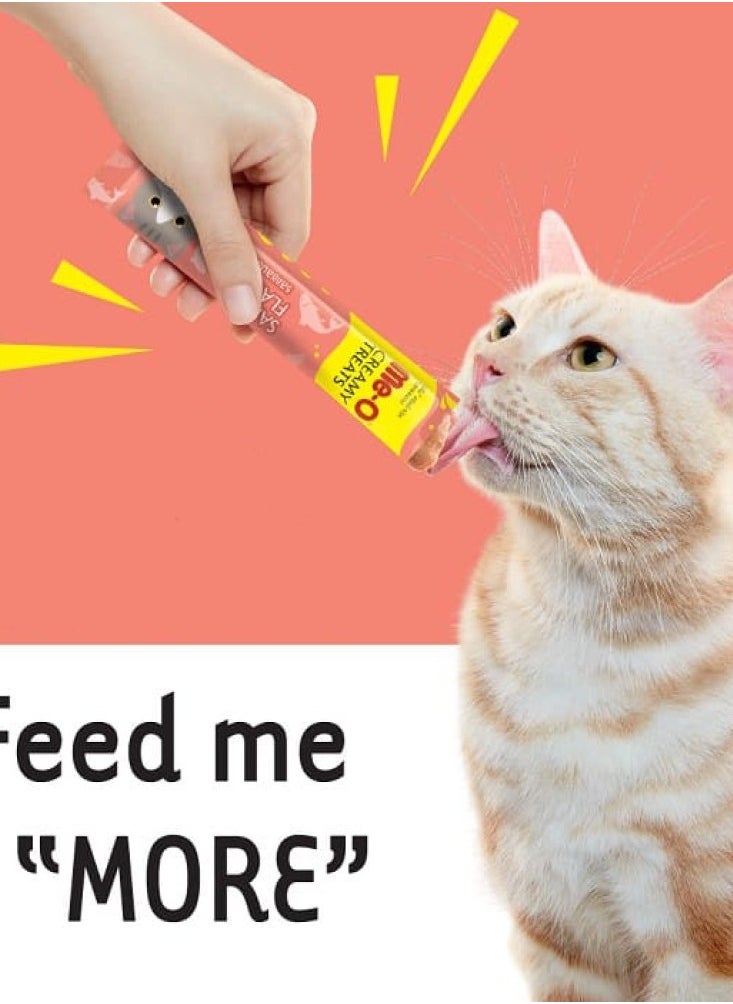 Me-O Cat Wet Treat With Salmon Flavor - 4x15g - Healthy Cat Snacks with Taurine, Omega-6, and Zinc, and Fiber For All Life Stages  - Image 2