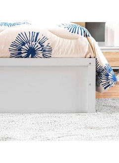 DANUBE HOME سرير أورورا كوينز إطار سرير بحجم كوين قوي ومتين بتصميم عصري خشبي مزدوج أثاث أبيض/بلوط طبيعي 156.3x206.5x90 سم  - Image 3