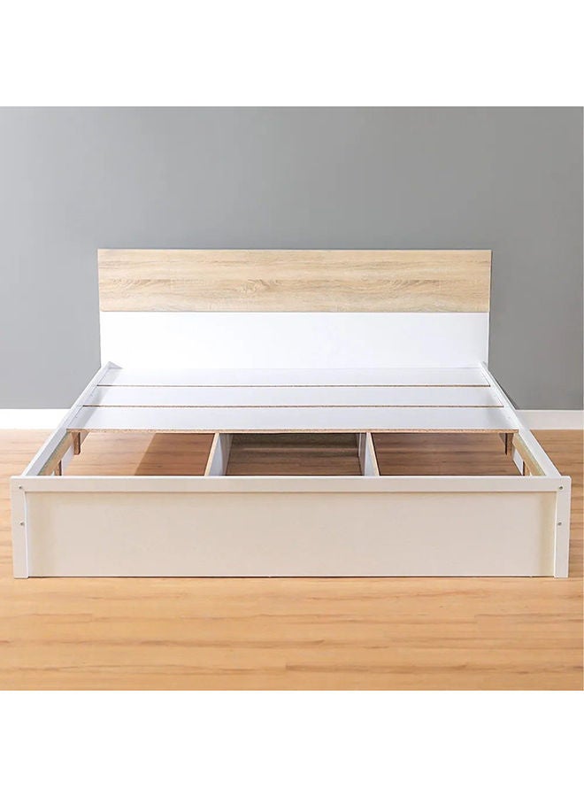 DANUBE HOME Aurora Queens Bed Queen Size Bed Frame Strong And Sturdy Modern Design Wooden Double Bed Furniture White/Natural Oak 156.3x206.5x90 cm - Image 5