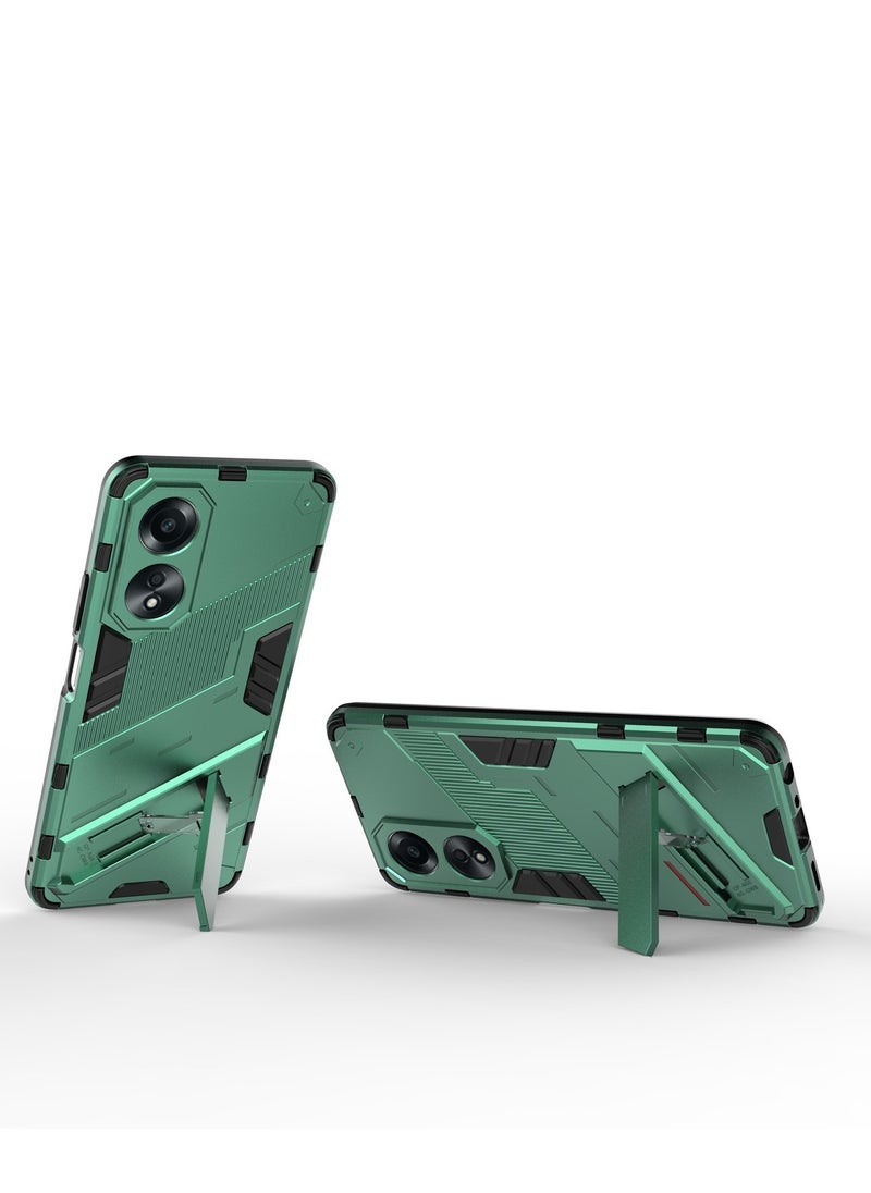 Generic - Punk Armor 2 in 1 PC Tpu Shockproof Phone Case with Invisible Holder For OPPO A78 4G (green) - Image 1